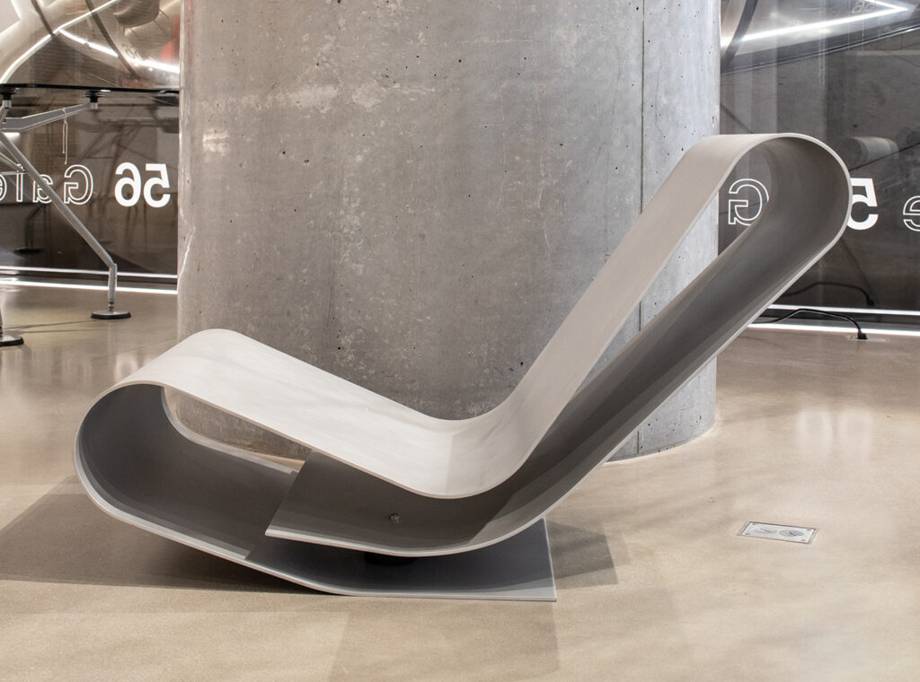 low chair of bent aluminum by maarten van severen for vitra 1993